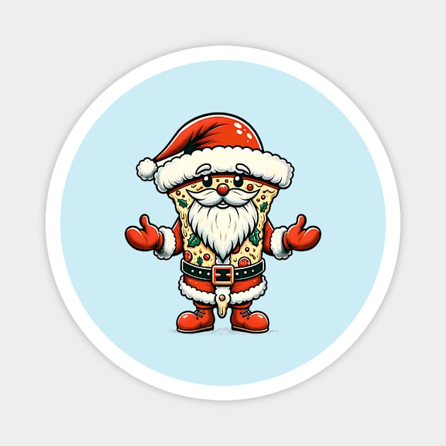 Funny Santa as Pizza Xmas, Love Pizza Magnet by logiamerch